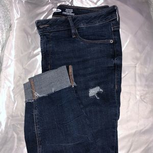 Old Navy Destructed Dark High Rise Skinny Jeans
